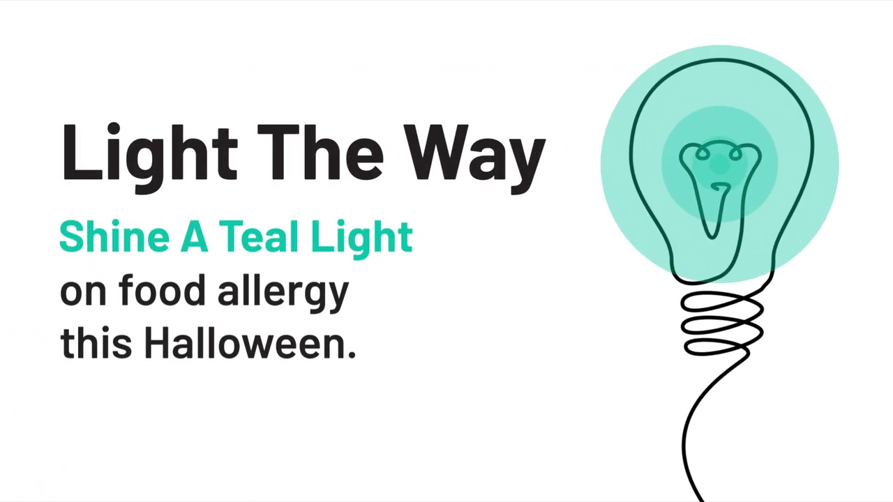 Light The Way. Shine A Teal Light on food allergy this Halloween.